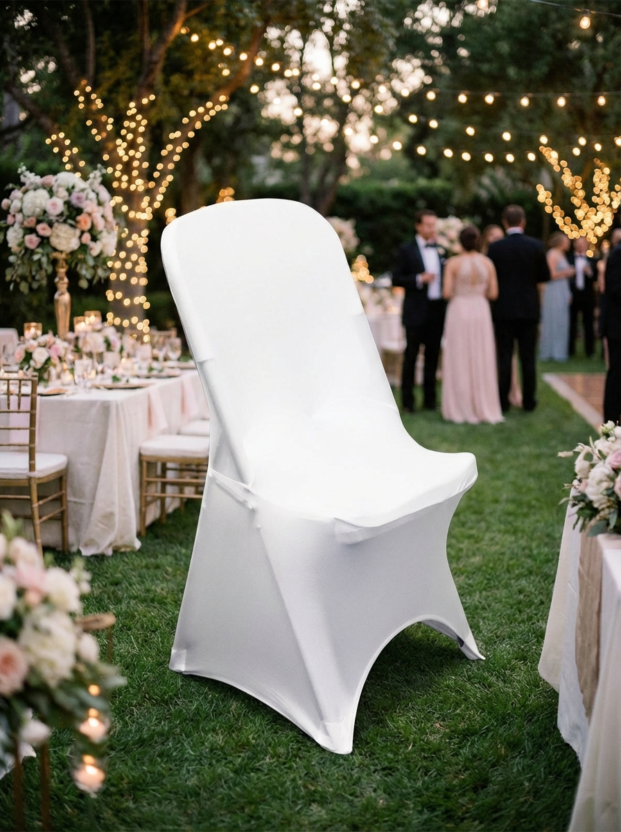Housse blanche pour chaise pliante